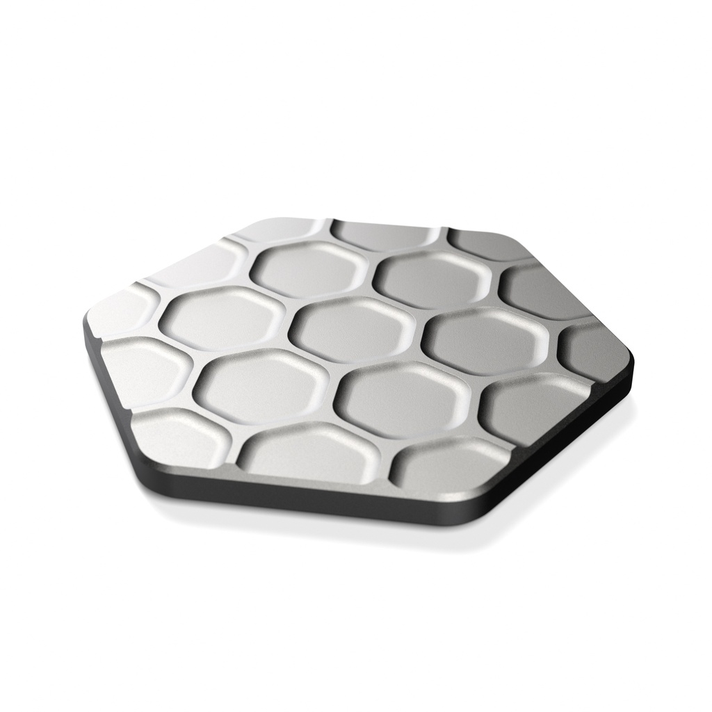 [P6-HG-AL-HACM-N-FB] pura-6 Drink Coaster - Aluminium Silver / Felt